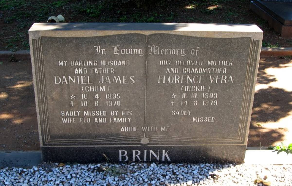 BRINK Daniel James 1895-1970 &amp; Florence Vera 1903-1979