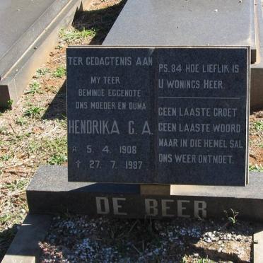 BEER Hendrika G.A., de 1908-1987