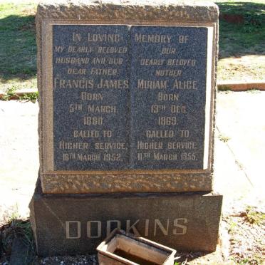 DODKINS Francis James 1880-1952 &amp; Miriam Alice GODDARD 1869-1955