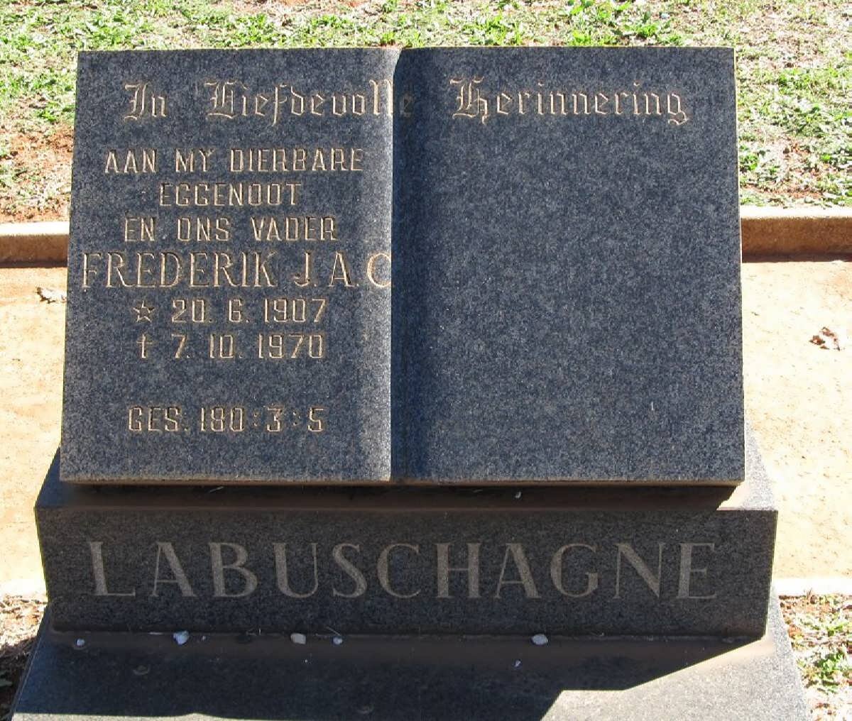 LABUSCHAGNE Frederik J.A.C. 1907-1970