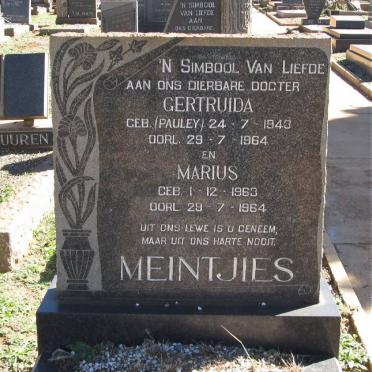 MEINTJIES Marius 1963-1964 :: MEINTJES Getruida nee PAULEY 1943-1964