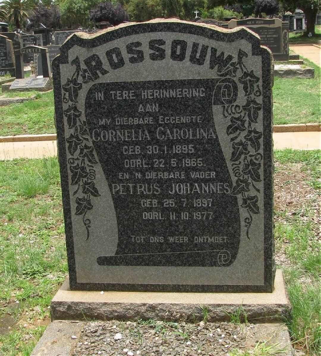 ROSSOUW Petrus Johannes 1897-1977 &amp; Cornelia Carolina 1895-1965