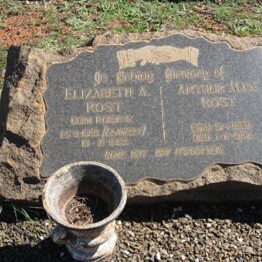 ROST Arthur Max 1869-1966 &amp; Elizabeth A. ROBERTS 1898? 1060