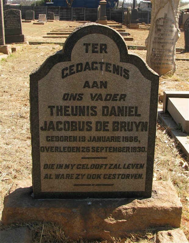 BRUYN Theunis Daniel, de 1866-1930