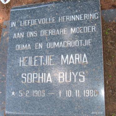 BUYS Heiletje Maria Sophia nee COETZEE 1905-198?