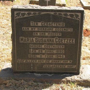 COETZEE Maria Susanna nee OOSTHUIZEN 1890-1945