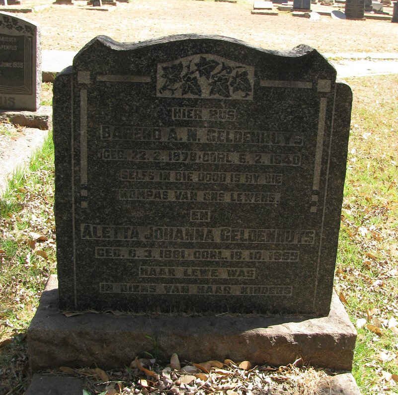 GELDENHUYS Barend A. N. 1878-1940 &amp; Johanna 1881-1959