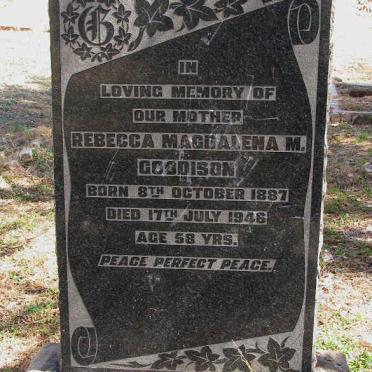 GOODISON Rebecca Magdalena M. 1887-1946