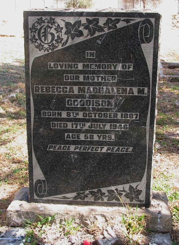 GOODISON Rebecca Magdalena M. 1887-1946