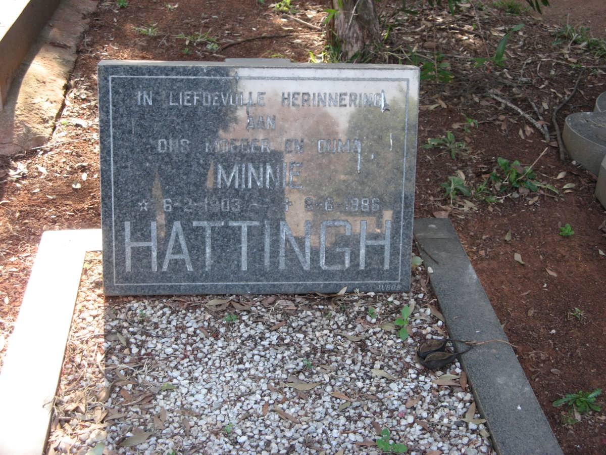 HATTINGH Minnie 1903-1986