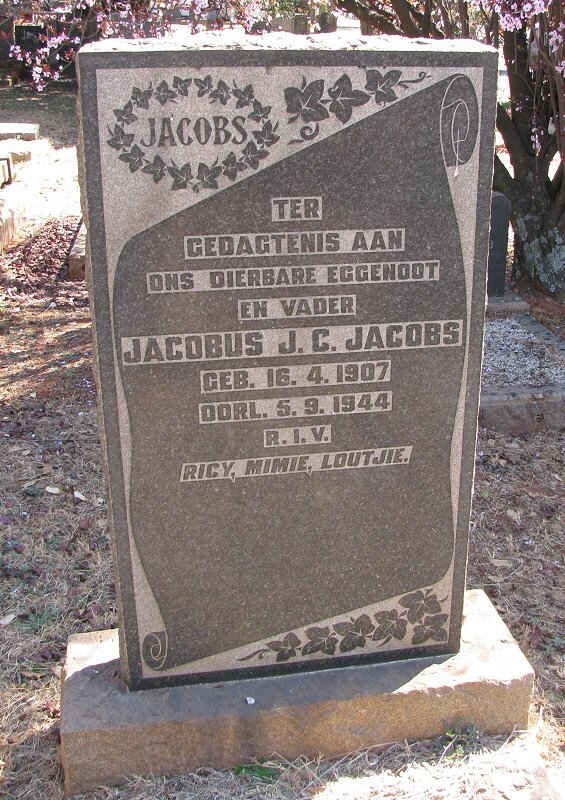 JACOBS Jacobus J.C. 1907-1944