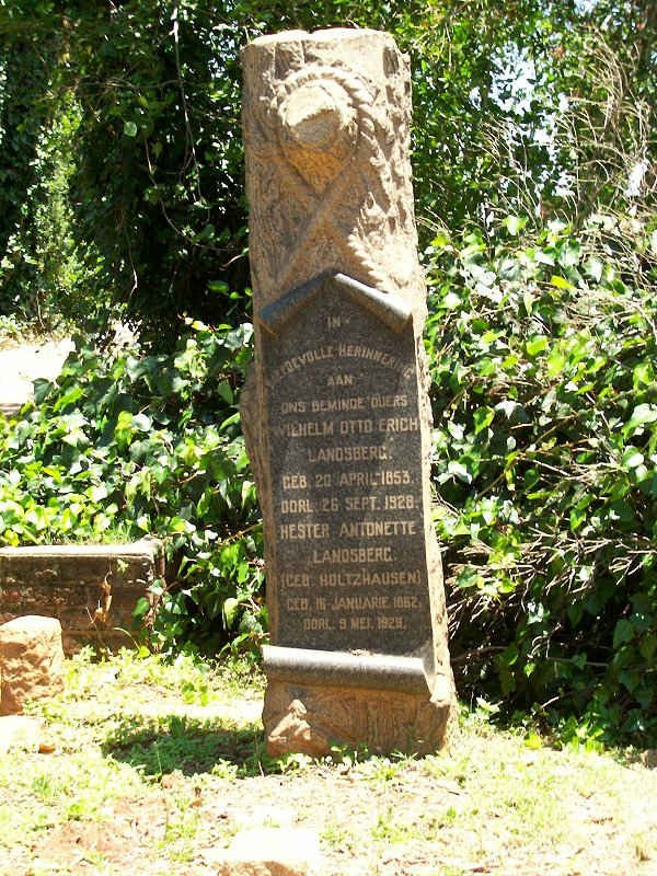 LANDSBERG Wilhelm Otto Erich 1853-1926 &amp; Hester Antoinette HOLTSHAUSEN 1862-1928