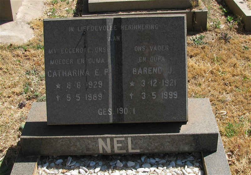 NEL Barend J. 1921-1999 &amp; Catharina E.P. 1929-1989