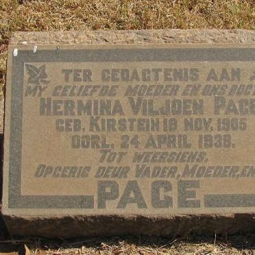 PAGE Hermina Viljoen nee KIRSTEIN 1905-1938