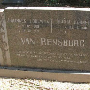RENSBURG Johannes Lodewyk, van 1909-1971 &amp; Maria Cornelia 1918