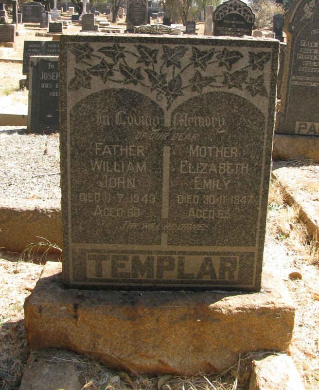 TEMPLAR William John -1943 &amp; Elizabeth Emily -1947