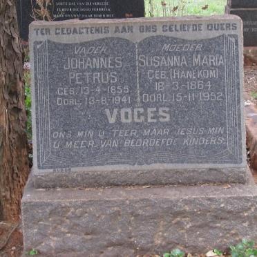 VOGES Johannes Petrus 1855-1941 &amp; Susanna Maria HANEKOM 1864-1952