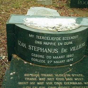 VILLIERS  Izak Stehanus, de 1893-1972