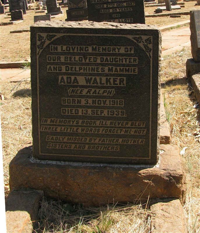 WALKER Ada nee RALPH 1918-1939