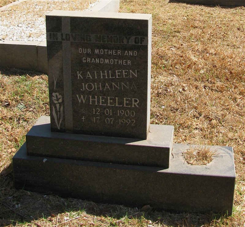 WHEELER Kathleen Johanna 1900-1992