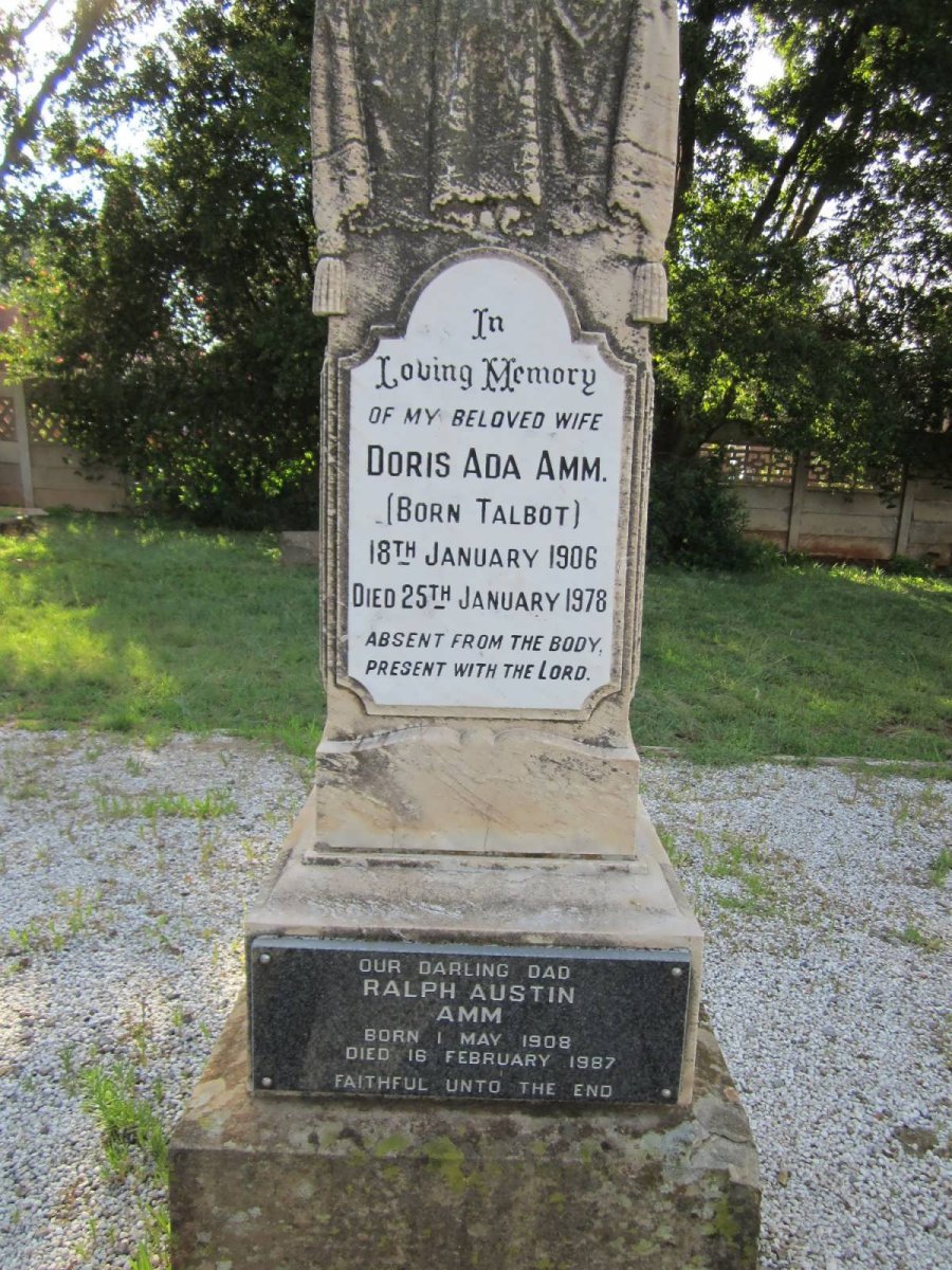 AMM Ralph Austin 1908-1987 &amp; Doris Ada TALBOT 1906-1978