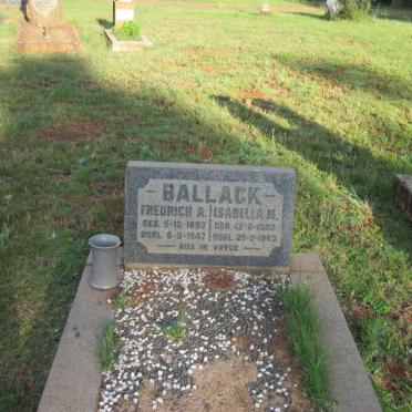 BALLACK Fredrich A. 1893-1947 &amp; Isabella M. 1893-1943