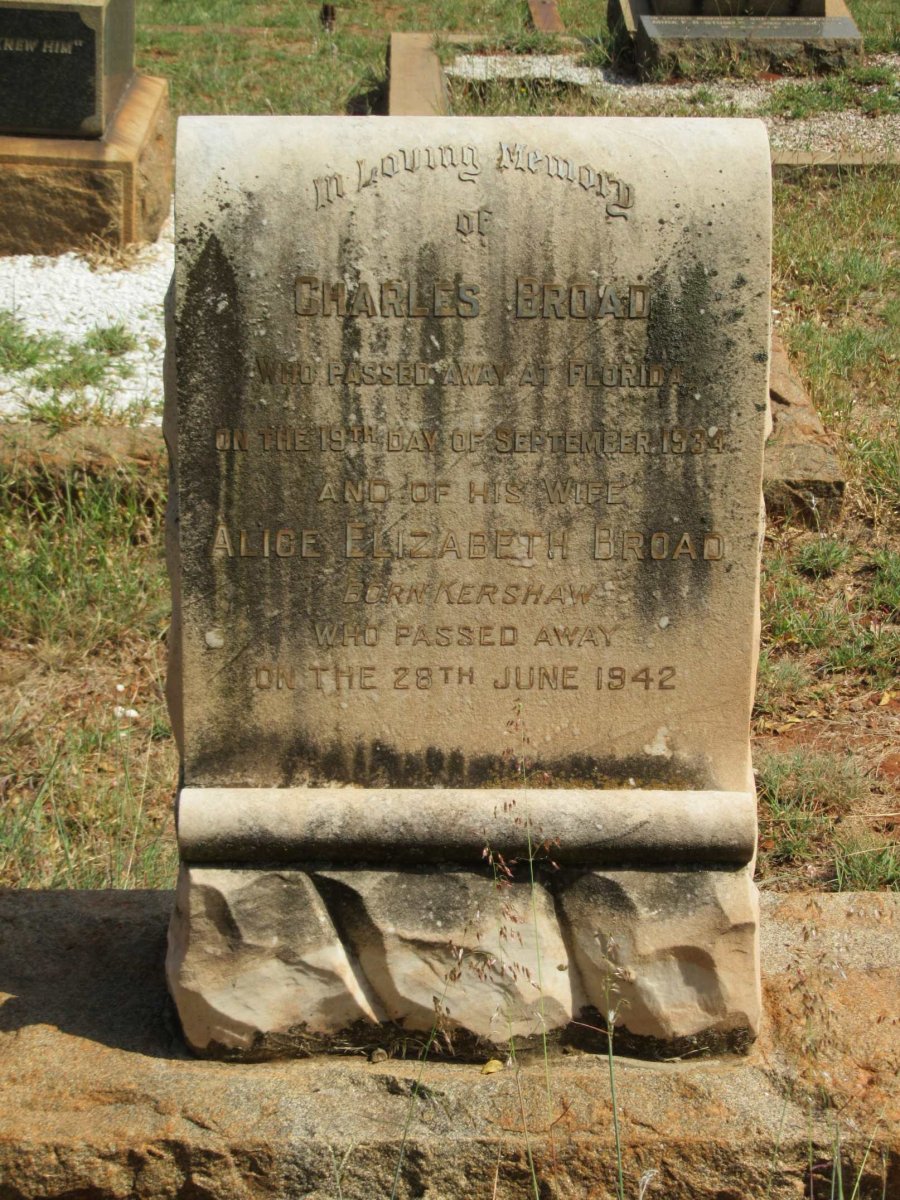 BROAD Charles -1934 &amp; Alice Elizabeth KERSHAW -1942
