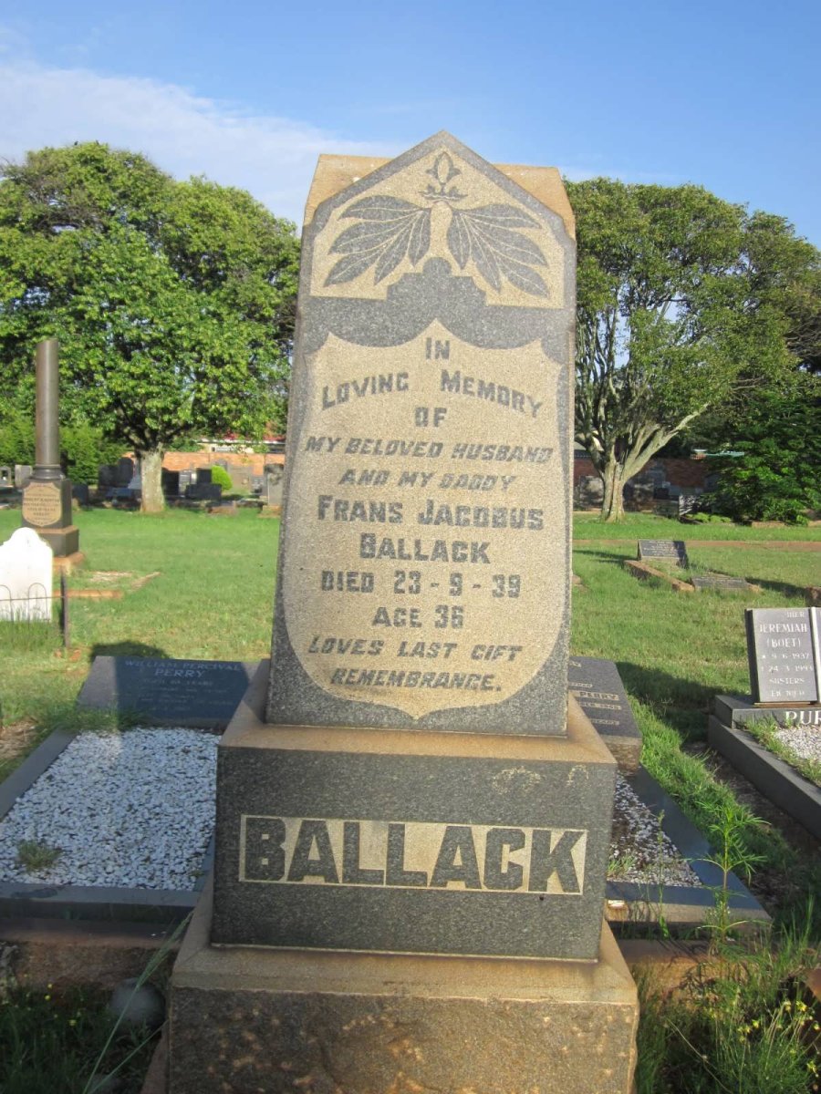 BALLACK Frans Jacobus -1939