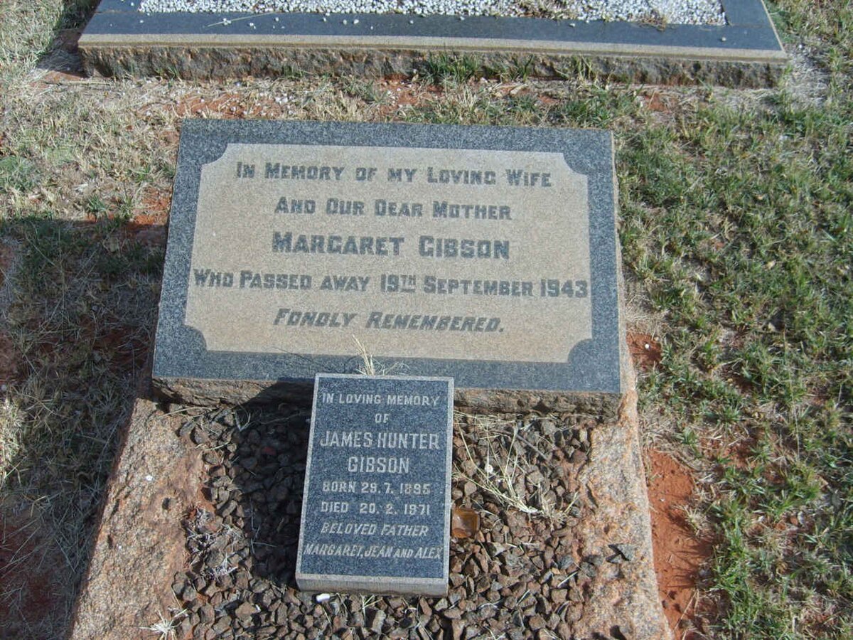 GIBSON James Hunter 1895-1971 &amp; Margaret -1943