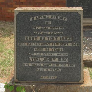 HUGO Gert Du Toit -1948 &amp; Ethel Jenny -1967