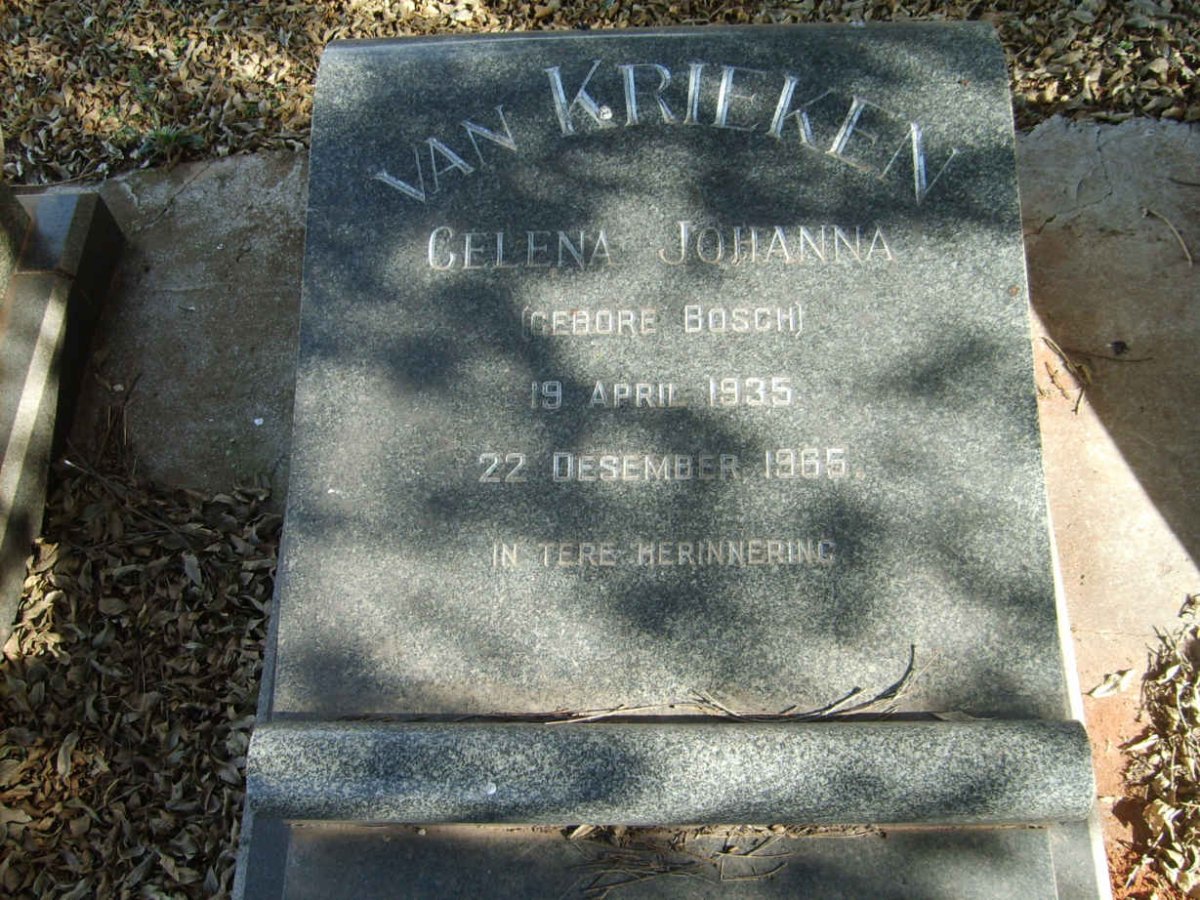 KRIEKEN Celena Johanna, van nee BOSCH 1935-1965