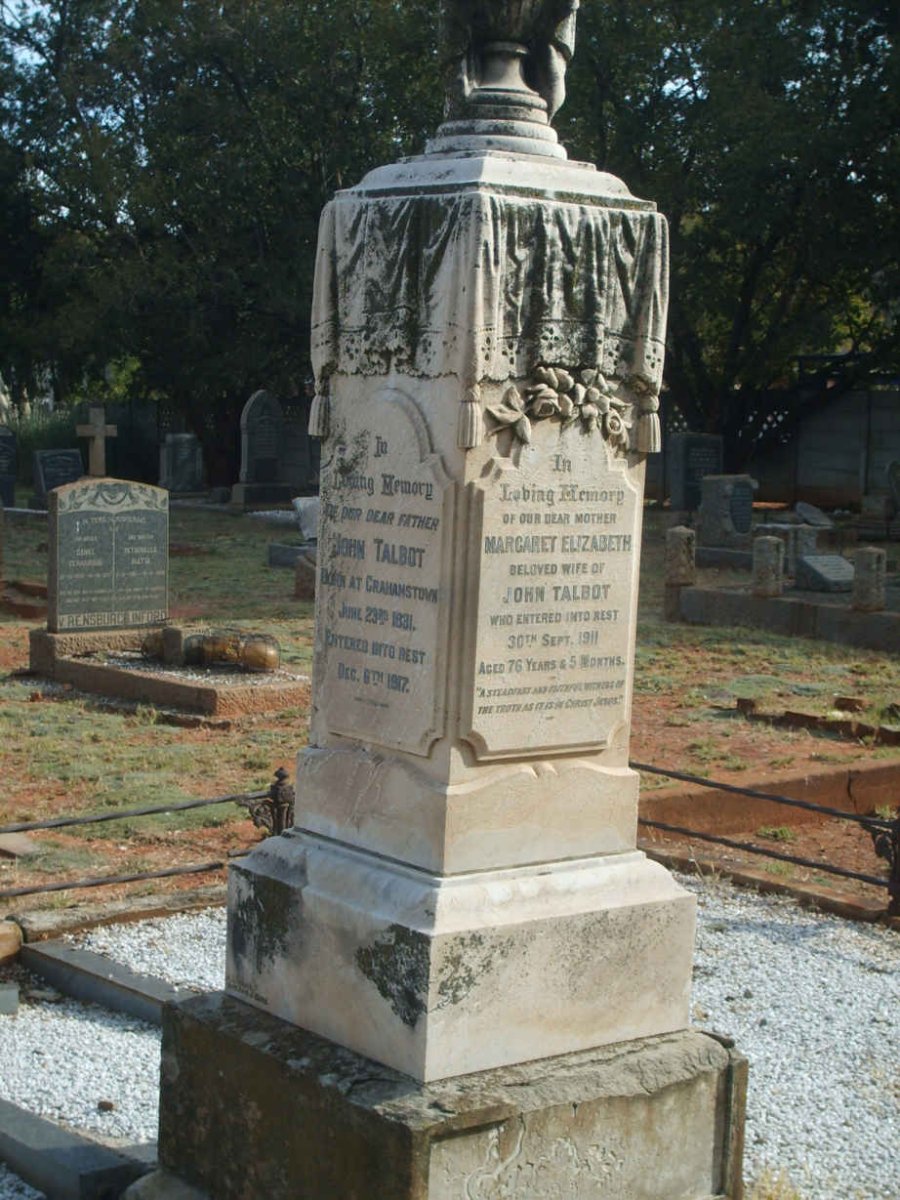 TALBOT John 1831-1917 &amp; Margaret Elizabeth -1911