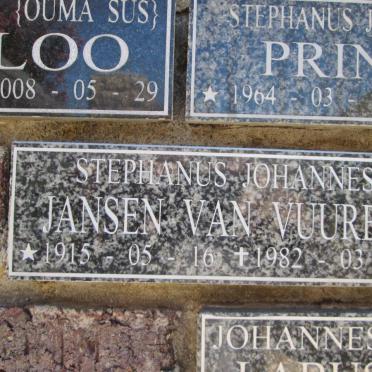 VUUREN Stephanus Johannes, Jansen van 1915-1985