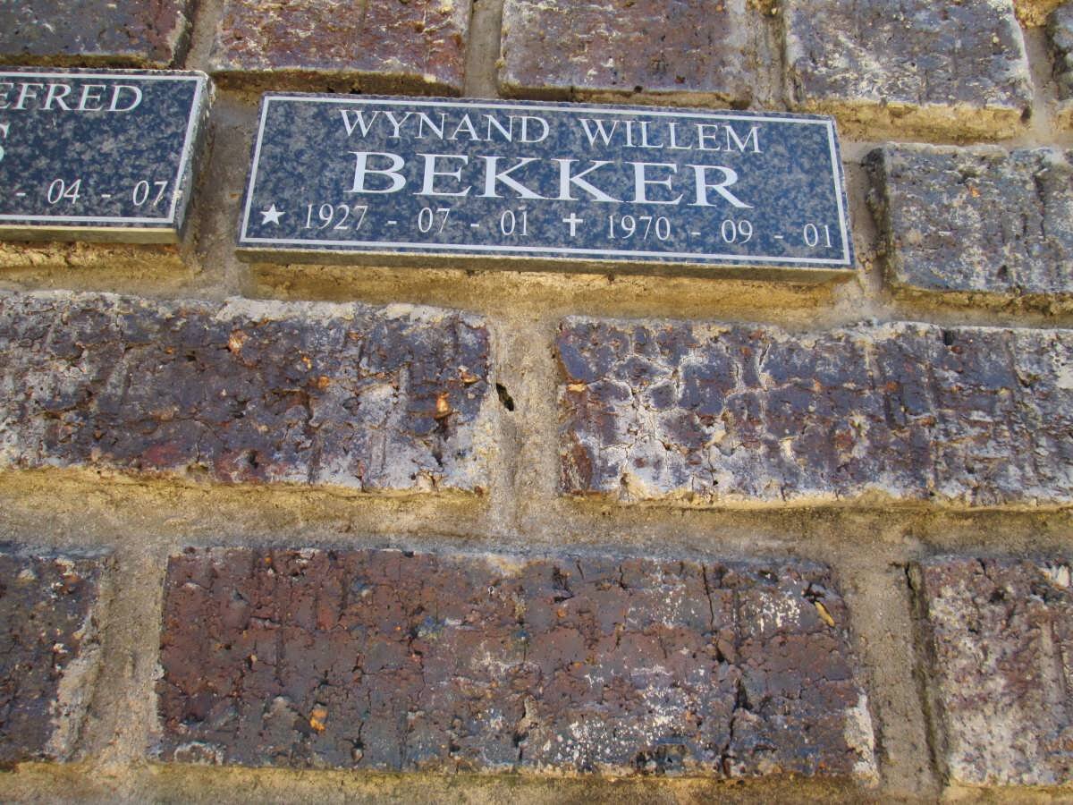 BEKKER Wynand Willem 1927-1970