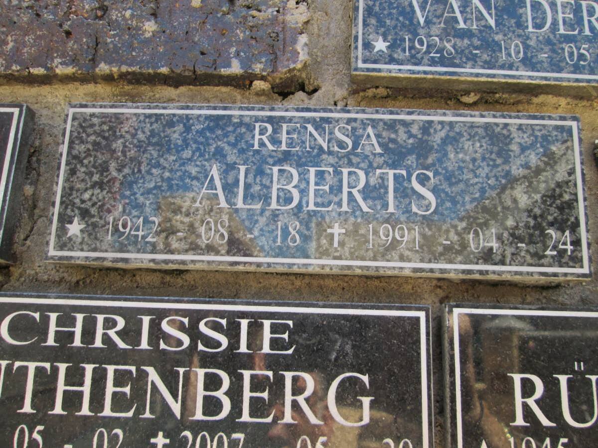ALBERTS Rensa 1942-1991