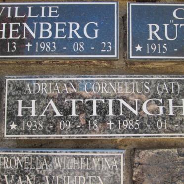 HATTINGH Adriaan Cornelius 1938-1985