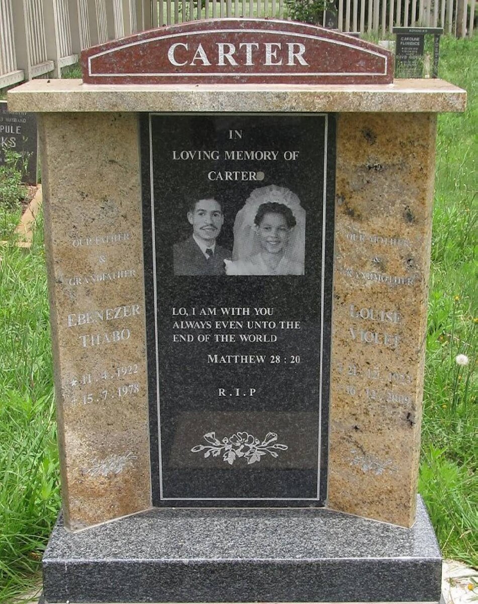 CARTER Ebenezer Thabo 1922-1978 &amp; Louise Violet 1923-2009 