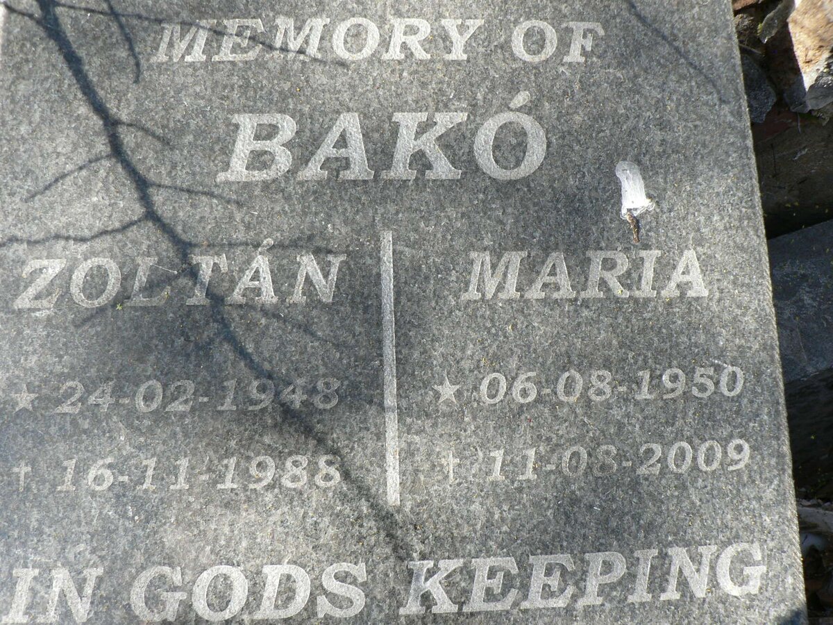 BAKÓ Zoltán 1948-1988 &amp; Maria 1950-2009