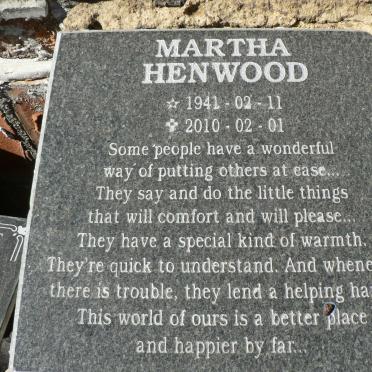 HENWOOD Martha 1941-2010