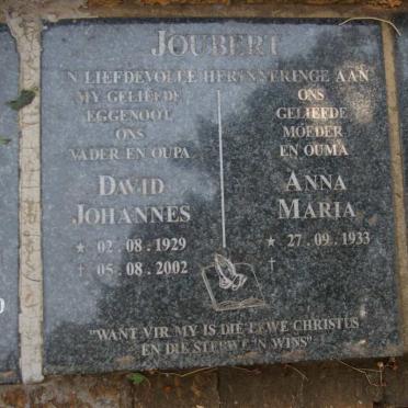 JOUBERT David Johannes 1929-2002 &amp; Anna Maria 1933-
