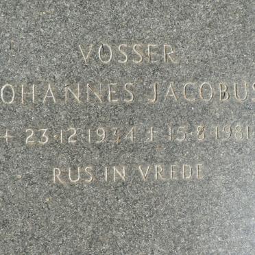 VOSSER Johannes Jacobus 1934-1981