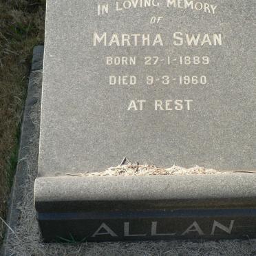 ALLAN Martha Swan 1889-1960