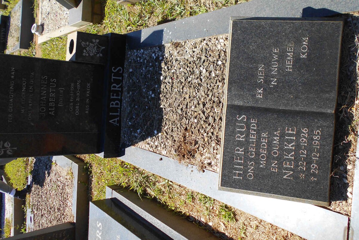 ALBERTS Johannes Albertus 1916-1976 &amp; Nekkie 1926-1985