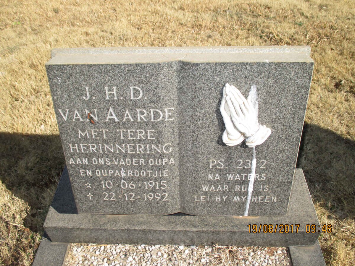 AARDE J.H.D., van 1915-1992