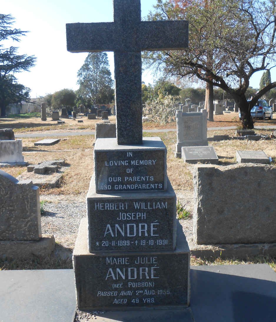 ANDRE Herbert William Joseph 1899-1991 &amp; Marie Julie POISSON -1955