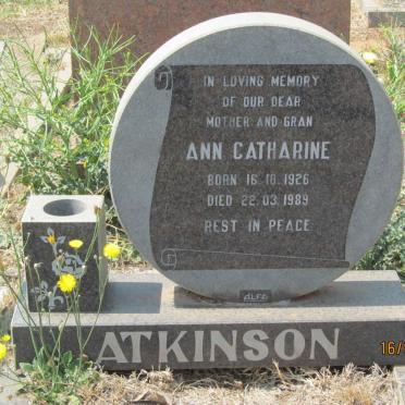 ATKINSON Ann Catharine 1926-1989