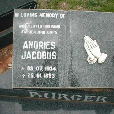 BURGER Andries Jacobus 1934-1993