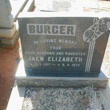 BURGER Jaen Elizabeth 1917-1970