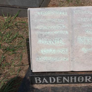 BADENHORST Danie 1921-1983 &amp; Mara 1926-