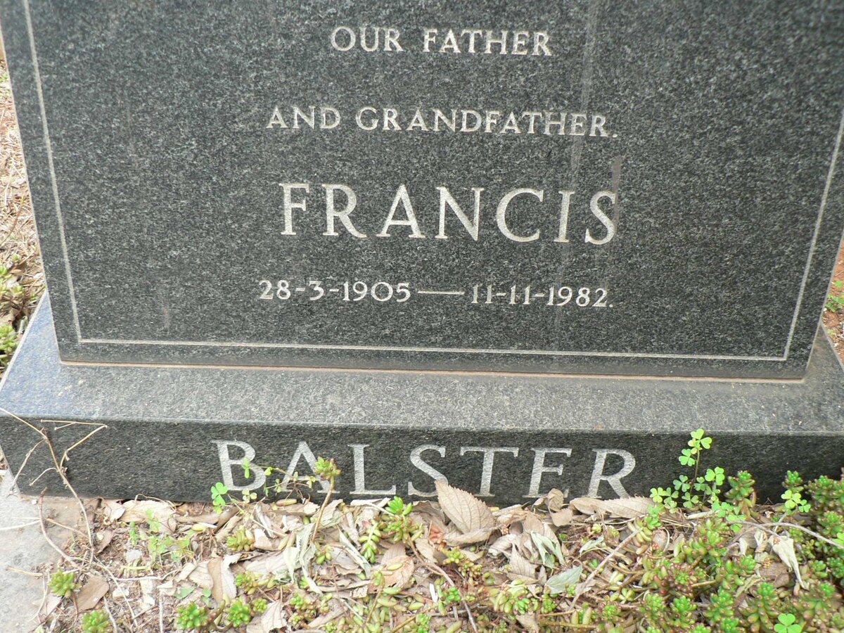 BALSTER Francis 1905-1982 &amp; Miemie 1910-1995